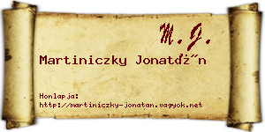 Martiniczky Jonatán névjegykártya